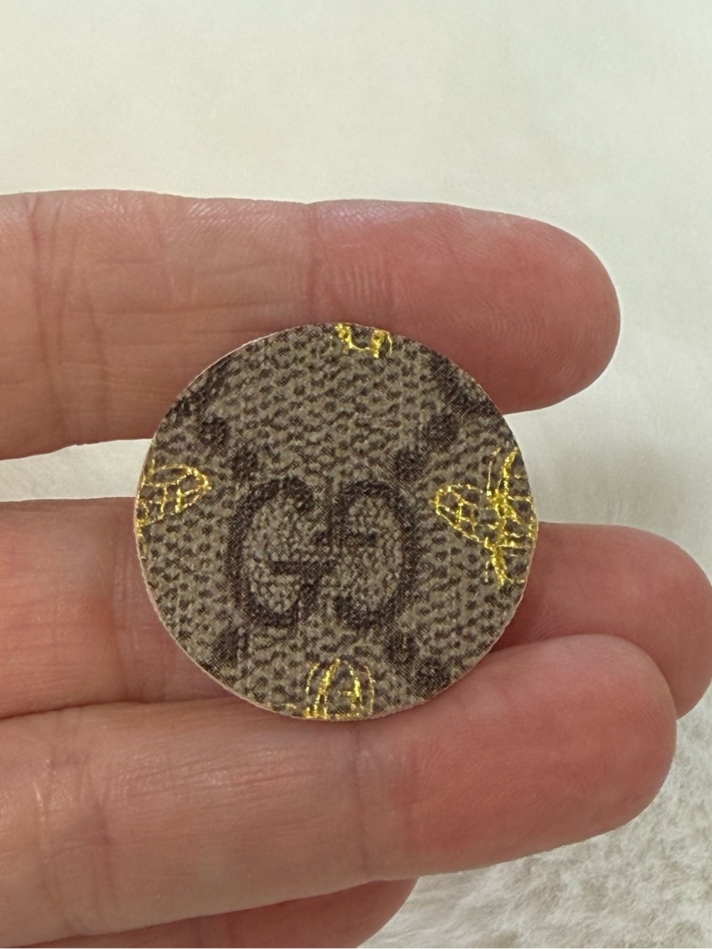 Gucci upcycled bees Monogram pin authentic gold tone